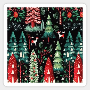 Christmas night in the forest IV Sticker